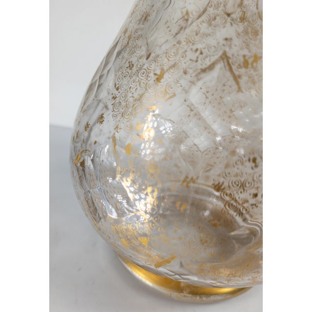 19th Century French or Bohemian Cut Glass Crystal Vase With Gilding For Sale - Image 12 of 15