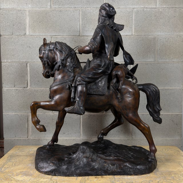 De Martino, Large Sculpture of Hunter on Horseback, 20th Century, Bronze For Sale - Image 4 of 18