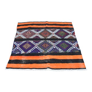 1970s Tribal Hand Knotted Cecim Kilim For Sale