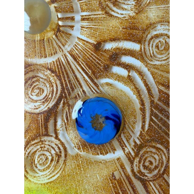 German Handmade Fused Glass Wall Art with Radiant Earth and Planets, 1990s For Sale - Image 4 of 14