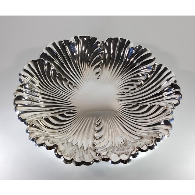 1950s Mid-Century Modern Spanish Sterling Silver Leaf Centerpiece Bowl For Sale - Image 4 of 6
