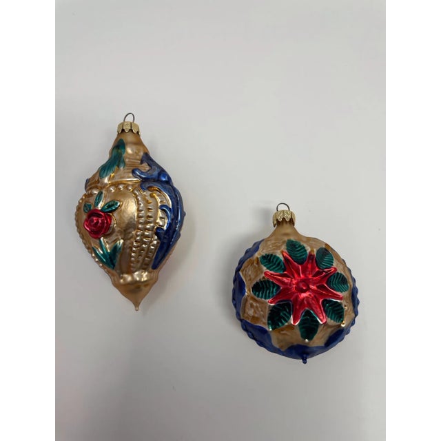 1940s Vintage Hand Blown Mercury Glass W. Germany Christmas Ornaments, 7 Pieces For Sale - Image 5 of 12