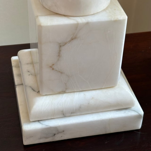 1950s Hand Carved Italian Alabaster Table Lamps W/ Sculptural Pineapple Motif -- A Pair For Sale - Image 16 of 18