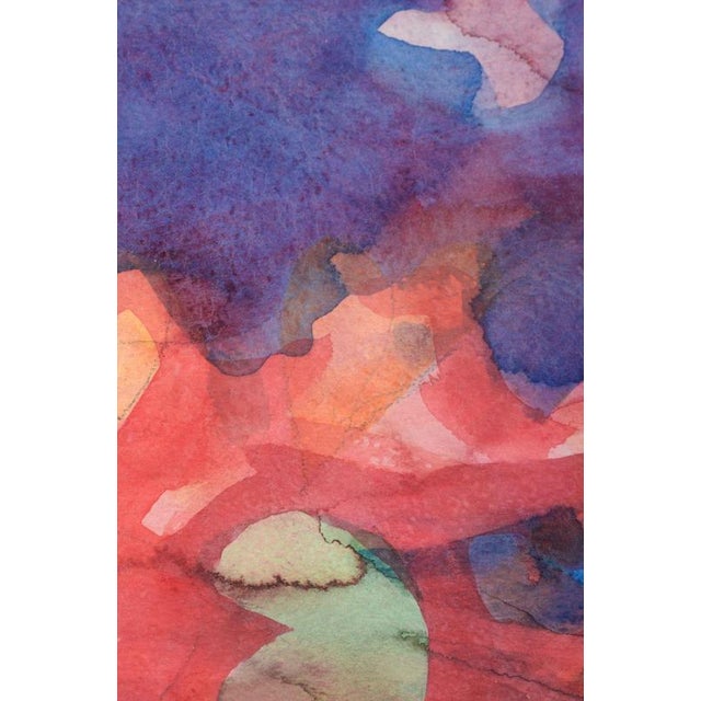 Lars Bertle, Red and Violet Tones, 1987, Watercolor on Paper For Sale - Image 3 of 6