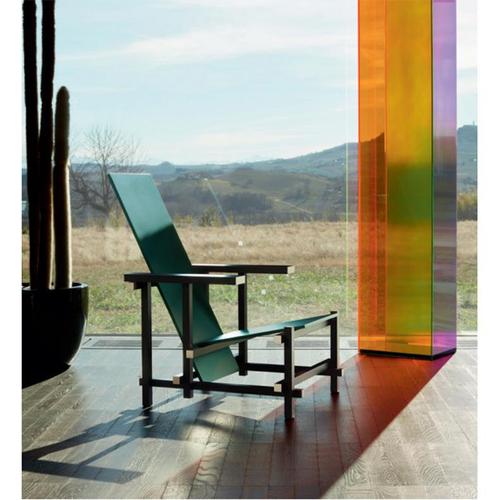 Black Red and Blue Zeilmaker Chair by Gerrit Rietveld for Cassina For Sale - Image 6 of 8