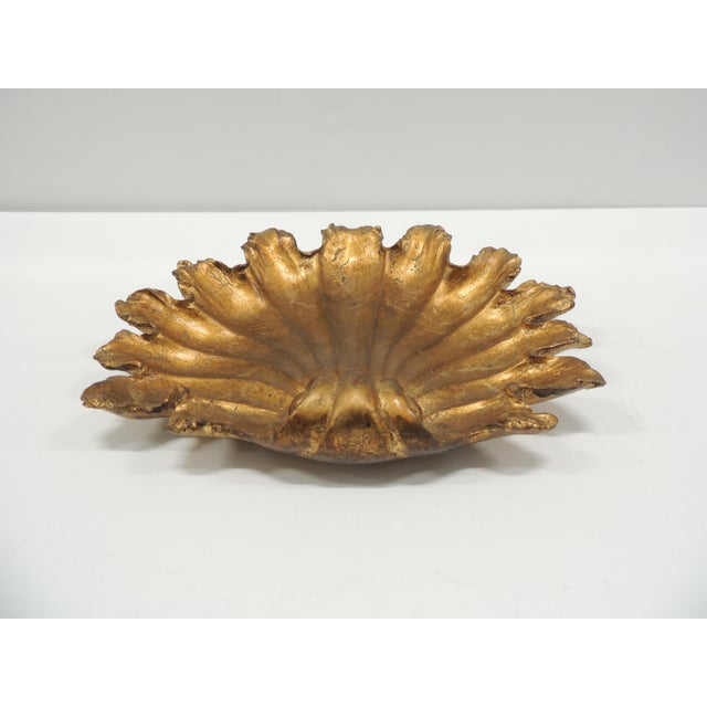 Hollywood Regency Vintage Gold-Leaf Florentine Style Catchall Tray For Sale - Image 3 of 5