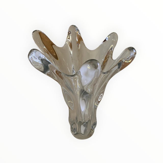 Mid-Century Modern Vintage MCM Art Vannes France Large Sculptural Crystal Splash Vase 14.25" C. 1960s-1970s For Sale - Image 3 of 5