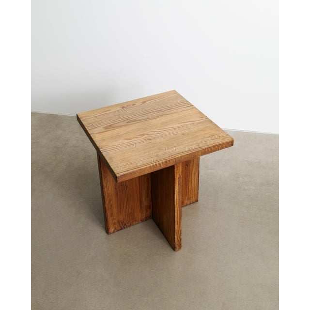 Early Mid-Century Modern Swedish Squared Wooden Lovö Table in Pine by Axel Einar Hjorth for Nordiska Kompaniet, 1930s For Sale - Image 3 of 7