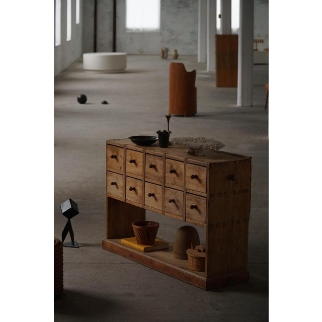 Antique Danish Pine Apothecary Cabinet or Console, 1850s-1880s For Sale - Image 3 of 16