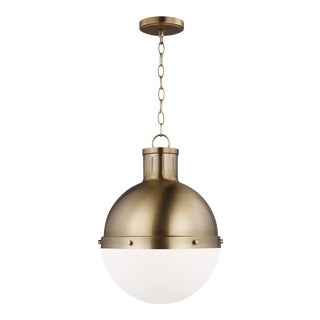 Visual Comfort Studio Hanks One Light Medium Pendant Satin Brass For Sale