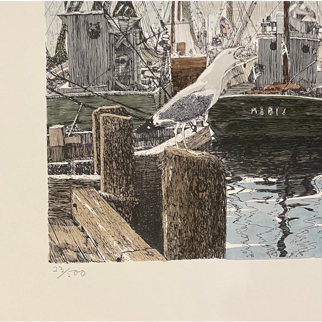 John Collette Fishing Fleet Gloucester Lithograph For Sale - Image 4 of 5