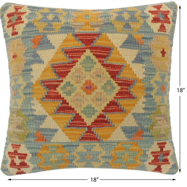 Textile Shabby Chic Turkish Stanley Hand Woven Kilim Pillow For Sale - Image 7 of 8