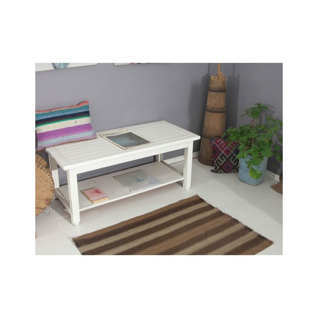 Small Vintage Striped Brown Kilim Rug - 2`8" X 3`10" For Sale In Los Angeles - Image 6 of 6