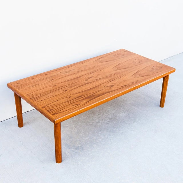 Wood Restored Danish Modern Teak Coffee Table, Late 20th Century For Sale - Image 7 of 12