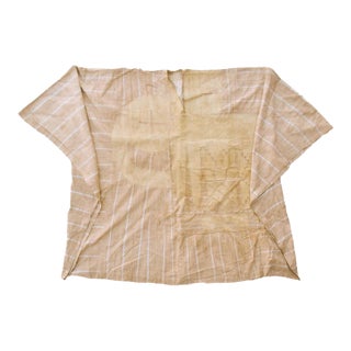 Early 20th Century Hausa Beige Embroidered Boubou Shirt Nigeria For Sale
