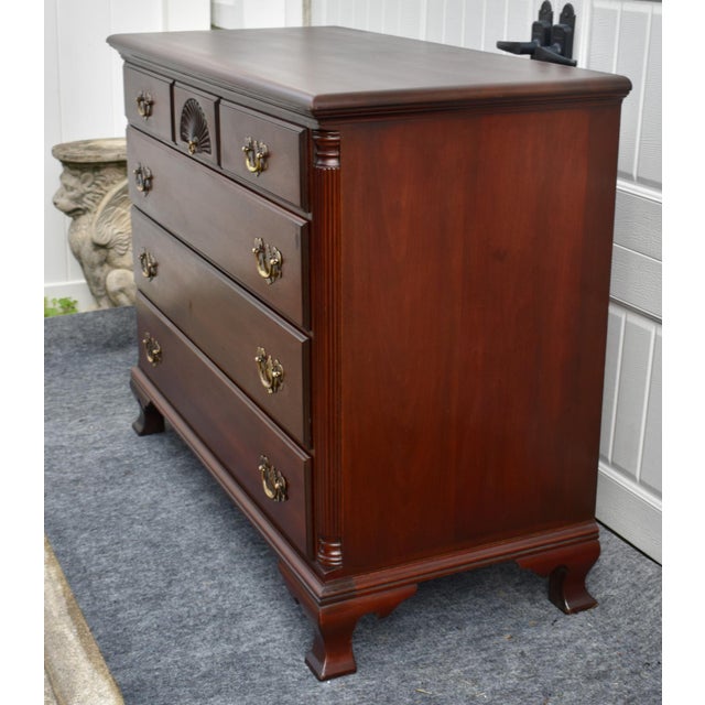 Vintage Chippendale Mahogany Chest of Drawers Carved Shell Dresser For Sale - Image 10 of 16