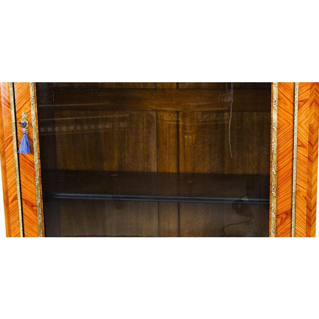 19th Century French Malachite & Ormolu Mounted Vitrine Cabinet For Sale - Image 16 of 18