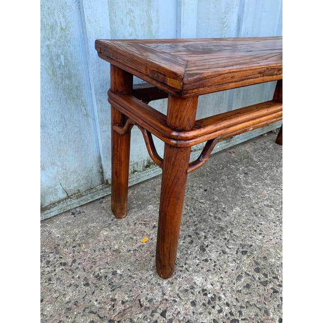 Wood Antique Chinoiserie Style Elm Low Table Coffee Table Kang Table For Sale - Image 7 of 17