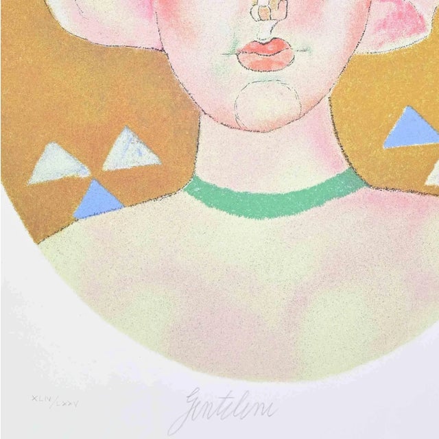 Lithograph realized by Franco Gentilini in 1981. Hand signed and numbered. Edition of 125 prints, plus 75 prints in Roman...