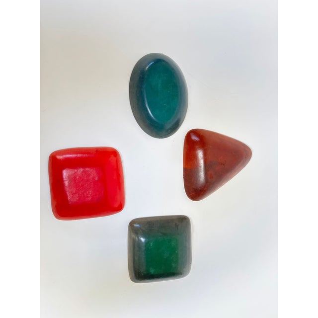 Set of Four Italian Leather-Backed Ceramic Dishes Florence, Circa 1950 For Sale - Image 16 of 18