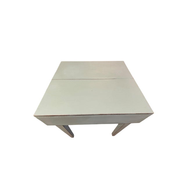Farmhouse Vintage Sage Green Primitive Farmhouse Table For Sale - Image 3 of 7