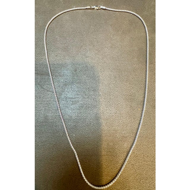 Early 21st Century Vintage Unisex 14kt White Gold 17 Inch long Chain 1.6 mm, Italian , 3.8 gm For Sale - Image 5 of 18