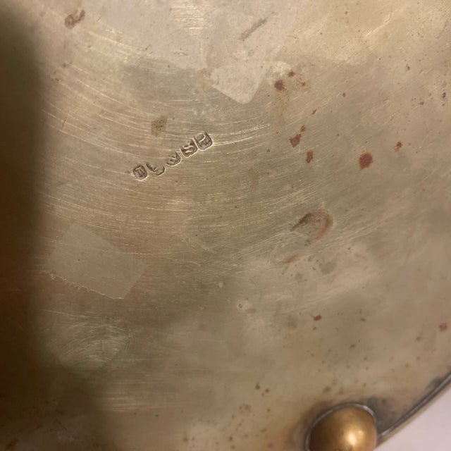 Metal Antique Early Warmer Pedestal Tray For Sale - Image 7 of 8