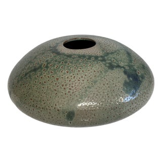 Modernist Japanese Raku Studio Ceramic Art Vase, 1970s For Sale