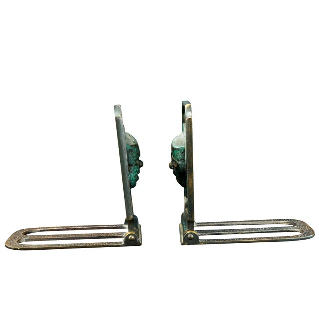 Mid-Century Modern Pair of Mid Century Comedy and Drama Israeli Dayagi Brothers Bronze Bookends Circa 1960 For Sale - Image 3 of 10
