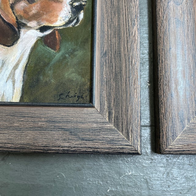 Two Contemporary Stephen Heigh Dog Paintings “Hound #1-2” - Set of Two For Sale - Image 4 of 5