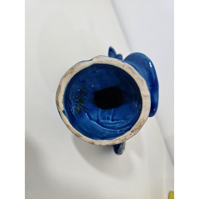 Blue Blue Glazed Ceramic Rooster by Aldo Londi for Bitossi For Sale - Image 8 of 9