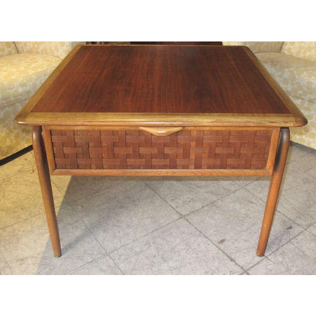 Lane MidCentury Modern Basket Weave Front Side Table Chairish