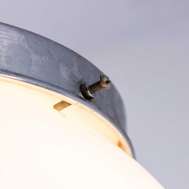 French Tabac Opal Glass Pendant Lamp, 1950s For Sale - Image 9 of 11