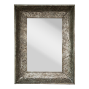 Hammered Metal Industrial Wall Mirror