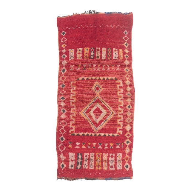 Vintage Boujad Moroccan Rug, 03'10 X 08'00 For Sale