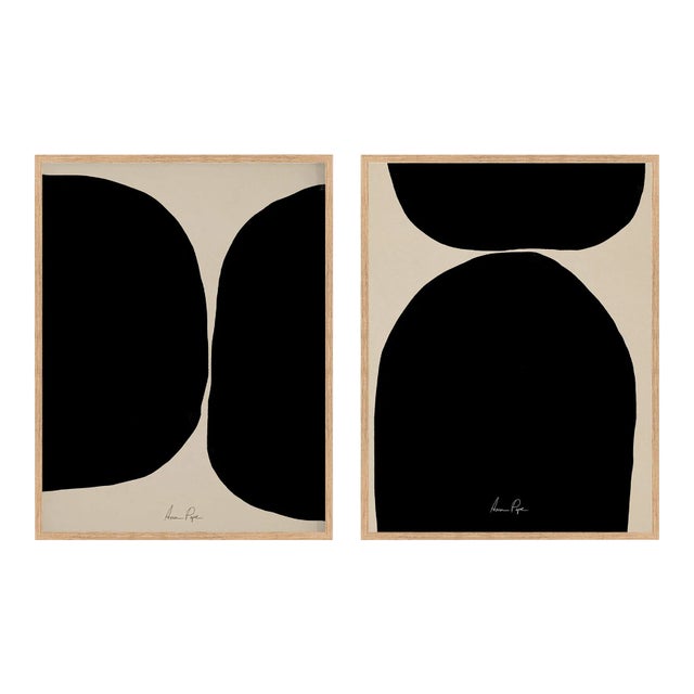 Contemporary Minimalist Abstract Giclee Prints, Framed - a Pair For Sale
