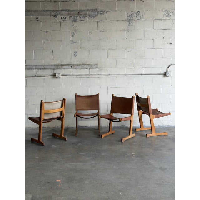 Saddle Brown Leather Dining Chairs Set of 4 Mid-Century Modern 1970s For Sale - Image 14 of 14