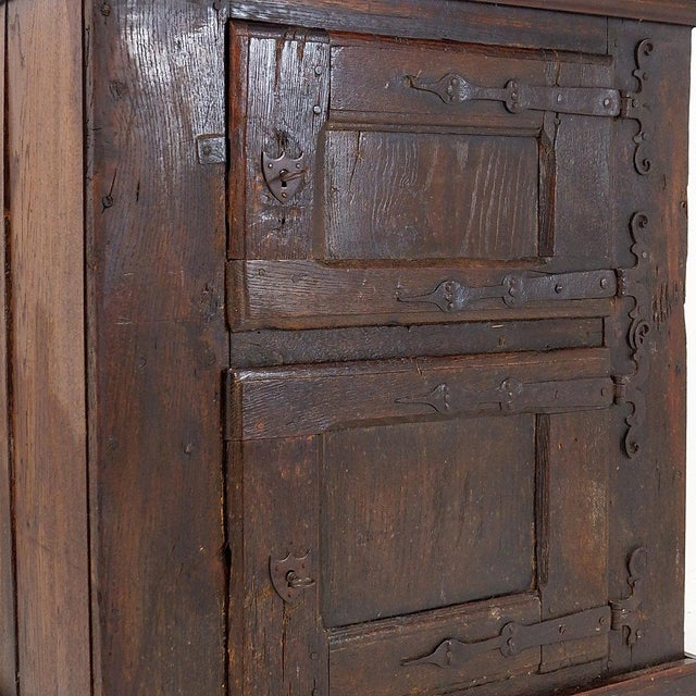 Brown Small Rustic Wood Buffet with Bun Feet For Sale - Image 8 of 16