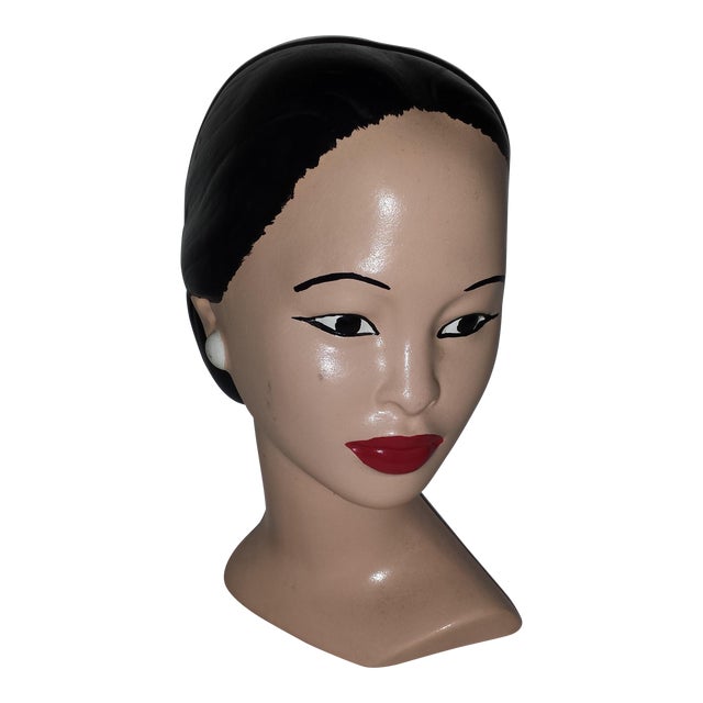 Vintage Chalkware Lady Head Bust Chairish