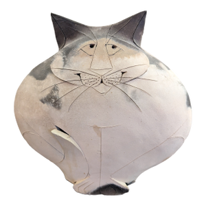 Mary Dewey Gates Signed Sitting Cat Original Studio Art Pottery Sculpture