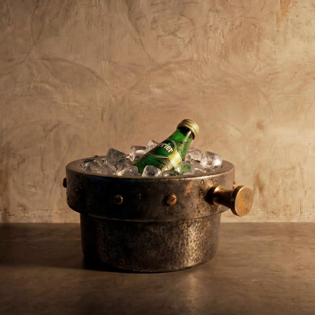 Mid 20th Century Mexican Silver-Plated and Bronze Ice Bucket / Wine Cooler For Sale - Image 6 of 18