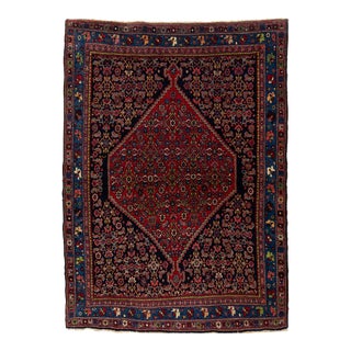 1900s Antique Red Persian Bidjar Wool Rug With Allover Design For Sale