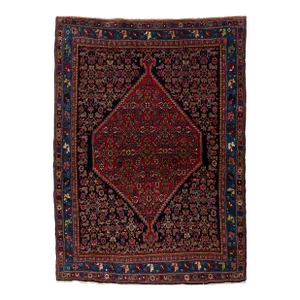 1900s Antique Red Persian Bidjar Wool Rug With Allover Design