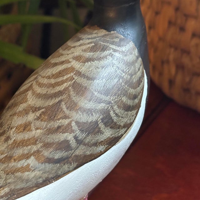 1980's American Oystercatcher Shore Bird Wood Carving Statue Figurine For Sale - Image 9 of 12