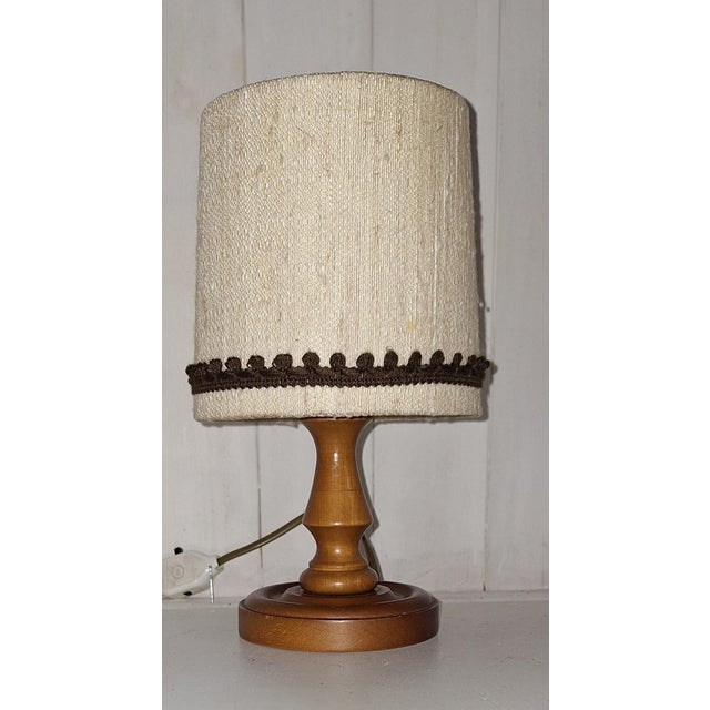 Vintage German Beechwood Table Lamp, 1970s For Sale - Image 6 of 7