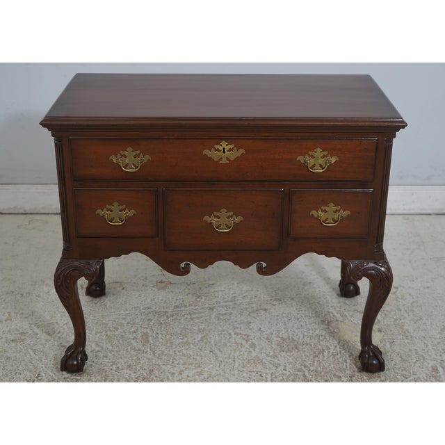 Age: Approx 40 Years Old Details: CW19-L.H Mahogany Ball & Claw Feet Dovetailed Drawer Construction Down Seat Cushion Fine...