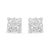 Contemporary .925 Sterling Silver 5/8 Cttw Princess Cut Diamond Invisible Set Quad Composite Stud Earrings, A Pair For Sale - Image 3 of 6
