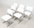 Vintage Italian Chrome-Plated Metal Chairs with White Leather Seats, 1970s, Set of 6, in Very Good conditions. Designed...