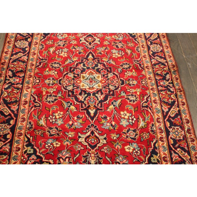 Red Vintage Afshar Handmade Wool Rug For Sale - Image 4 of 5