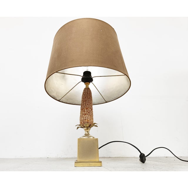 Vintage French Corn Table Lamp, 1975 For Sale - Image 4 of 7